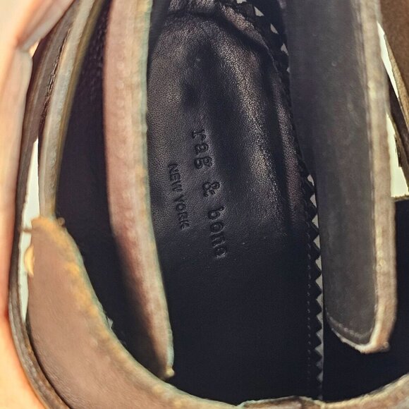 Rag Bone Harrow Ankle Boot Size 35 US 4.5 Brown Pebble Leather 3.5" Heel - Picture 8 of 10